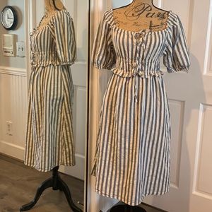 Striped Blue and White Dress